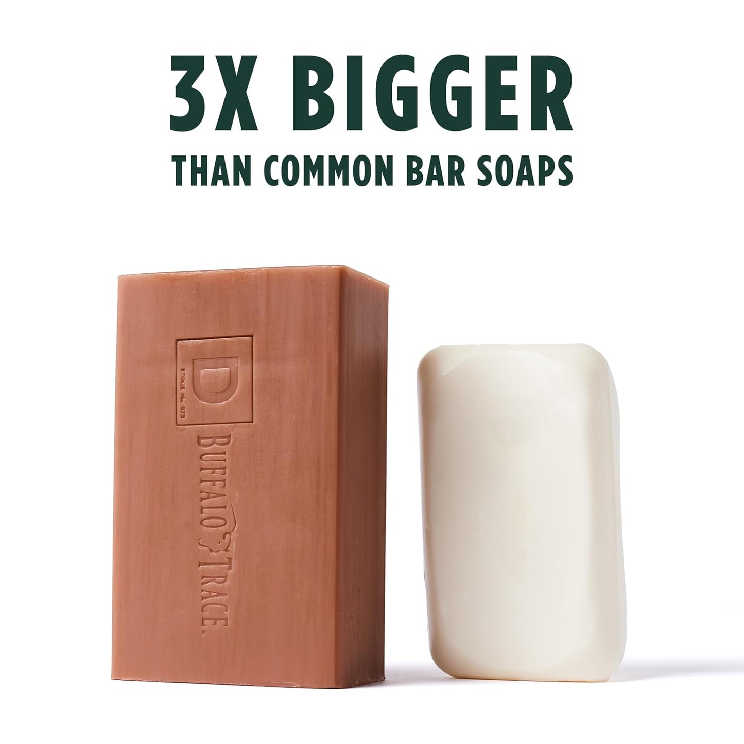 Big Brick of Soap Bar for Men Big American Bourbon Made W/Buffalo Trace (Charred Oak Barrel Scent) Multi-Pack - Superior Grade, Extra Large, All Skin Types, 10 Oz (6 Pack)