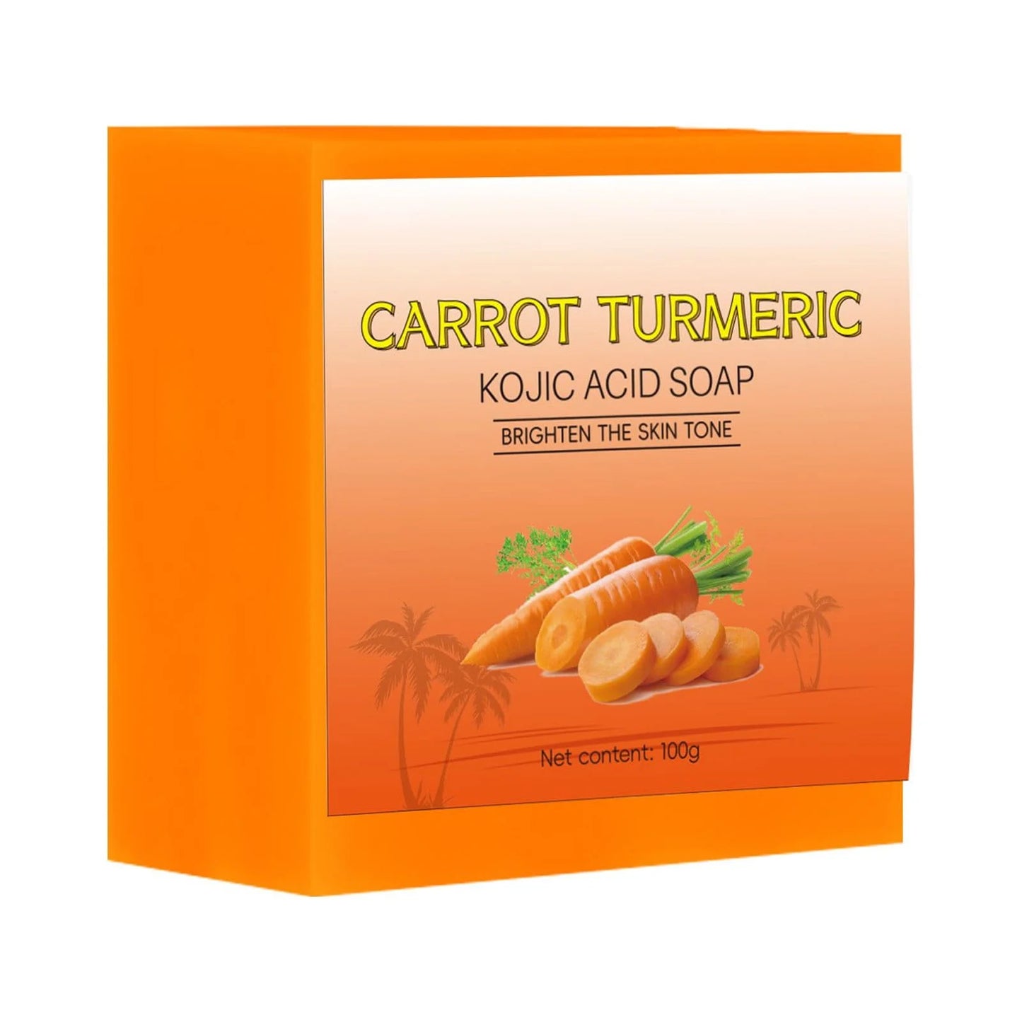 Natural Carrot Turmeric Soap Bar for Face & Body,Turmeric Skin Soap Wash for Dark Spots,Intimate Areas,Underarms,Turmeric Face Soap Reduces Acne,Fades Scars & Cleanses Skin