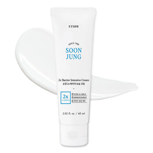 House Soonjung 2X Barrier Intensive Cream 60Ml (21AD) | Hypoallergenic Shea Butter Hydrating Facial Cream for Sensitive Skin, Water-Oil Balance & Panthenol for Damaged Skin | K-Beauty