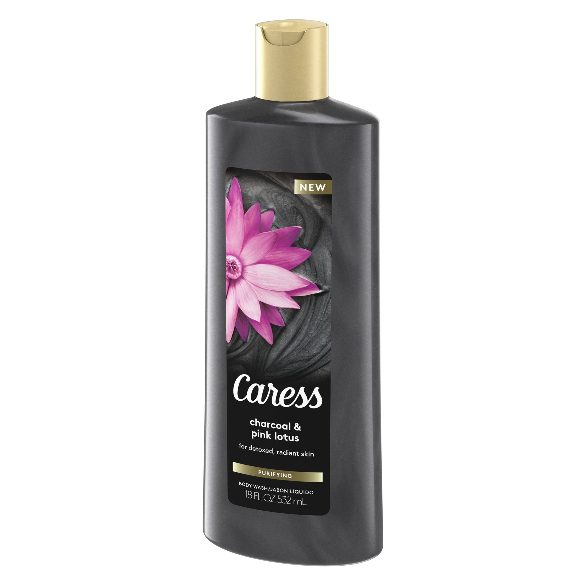 Charcoal and Pink Lotus Womens Body Wash 18 Oz