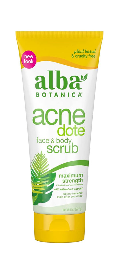 Acnedote Maximum Strength Face & Body Scrub, 8 Oz