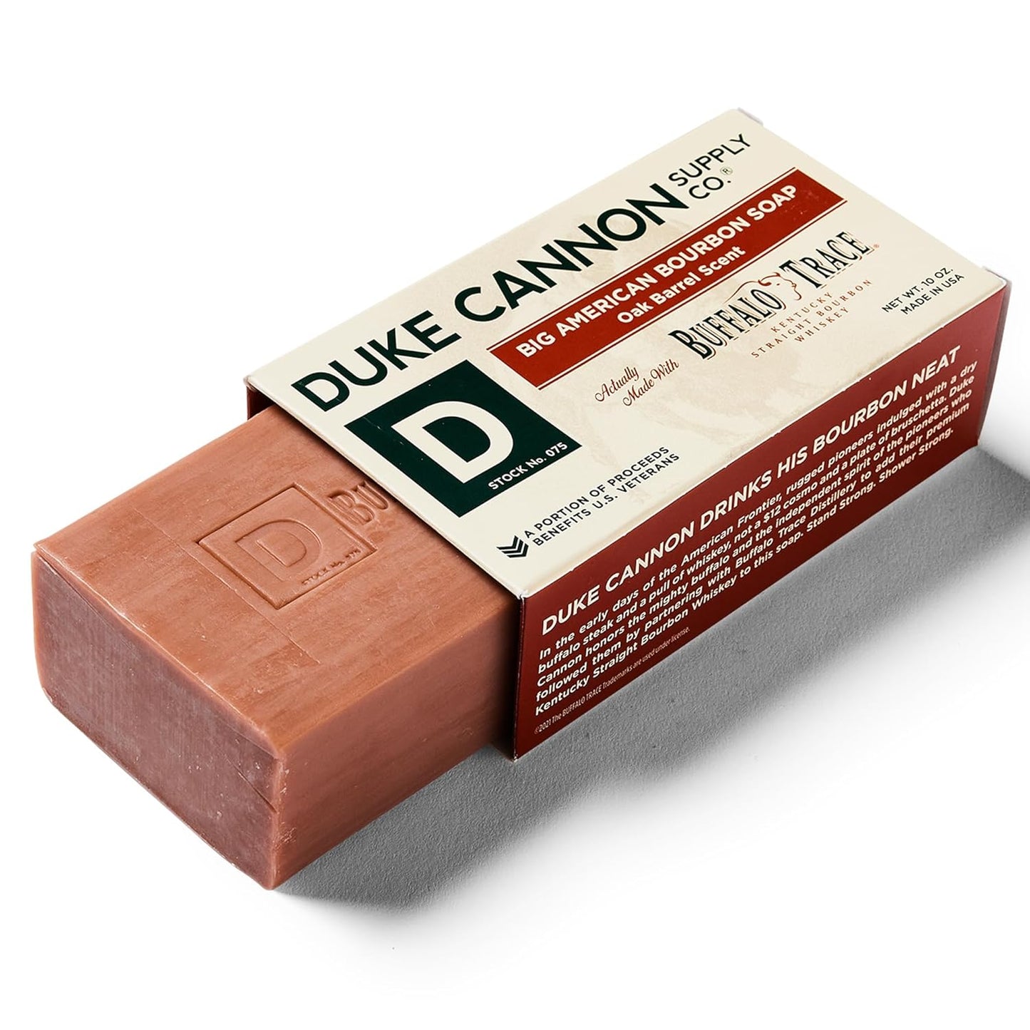 Big Brick of Soap Bar for Men Big American Bourbon Made W/Buffalo Trace (Charred Oak Barrel Scent) Multi-Pack - Superior Grade, Extra Large, All Skin Types, 10 Oz (6 Pack)